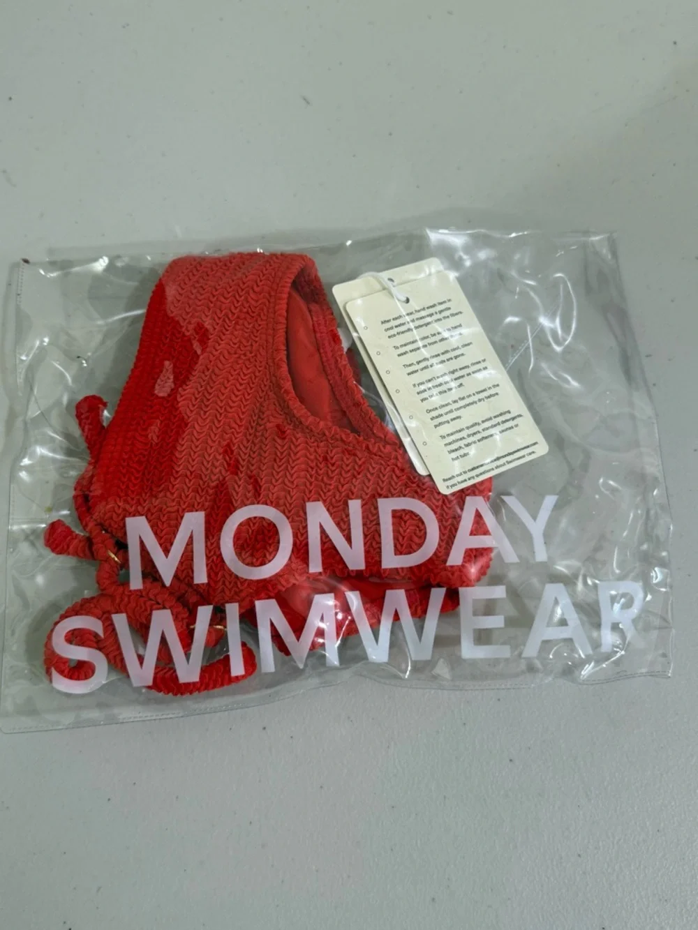 Monday Swimwear Girls Red Textured Two-Piece Bikini